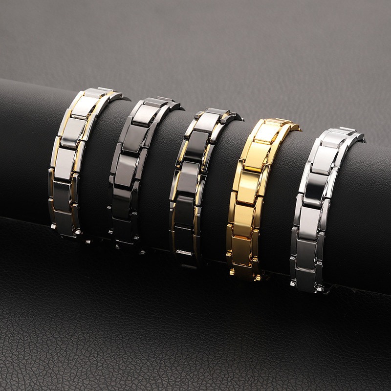 Men’s Magnetic Hematite Titanium Steel Bracelet