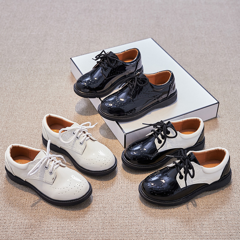 Boys’ English Style Leather School Shoes, Spring Fashion for Middle School