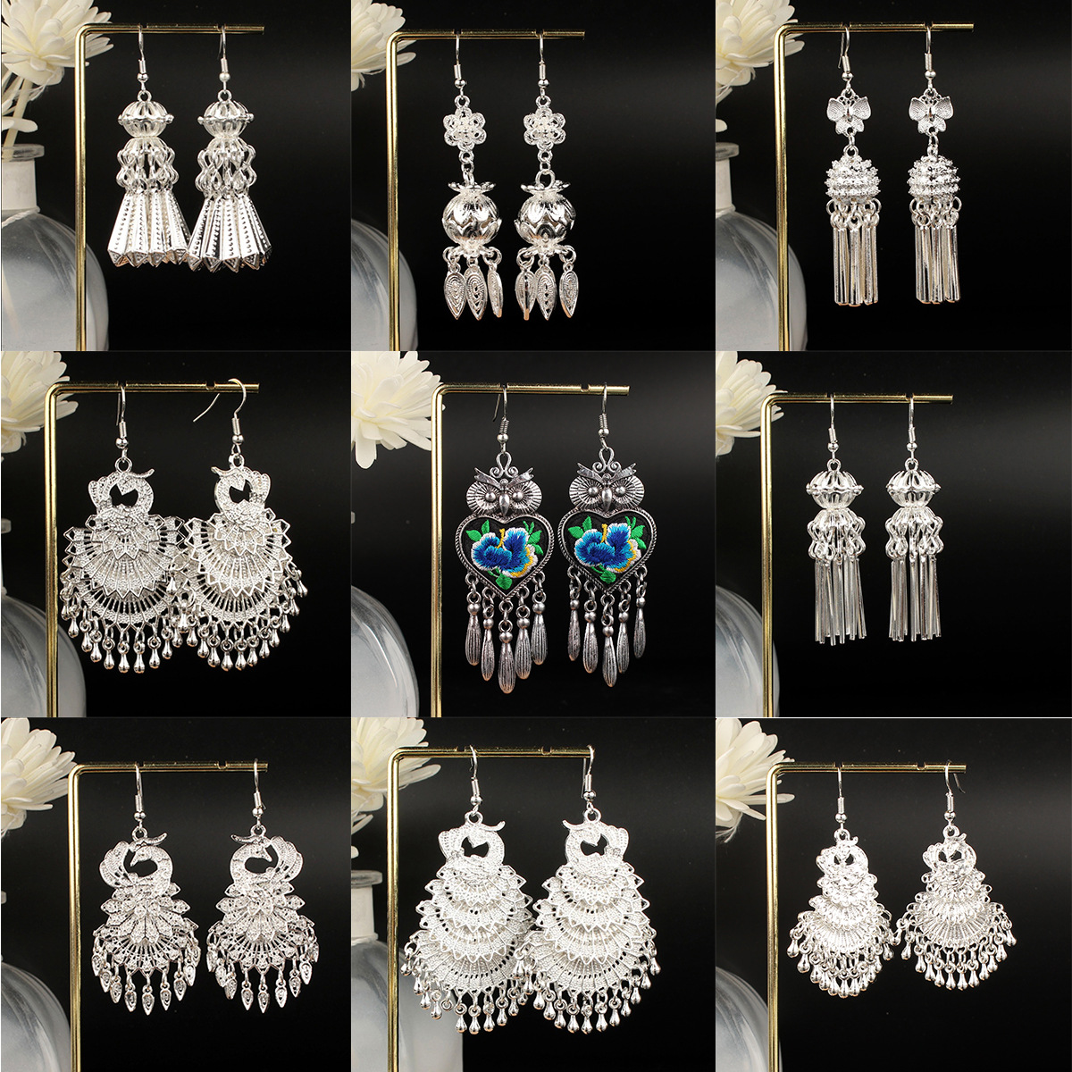 Miao Silver Tassel Earrings